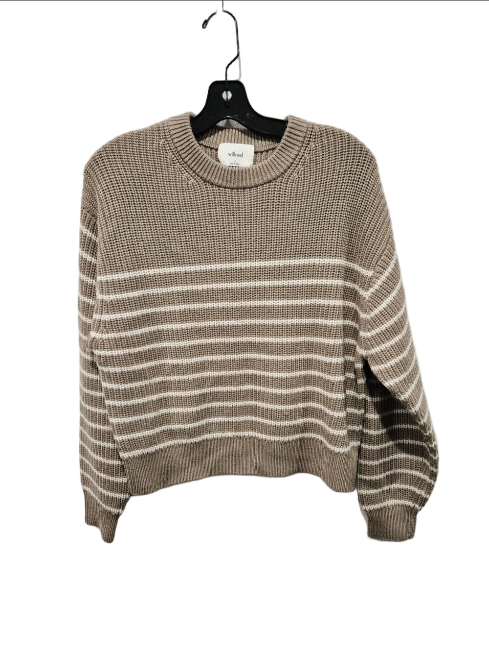 ​Wilfred Aritzia Maria Merino Wool Striped Relaxed Crewneck Knit Sweater Size S